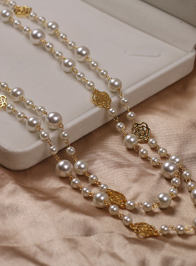 珍珠项链女款多层颈链2024年新款