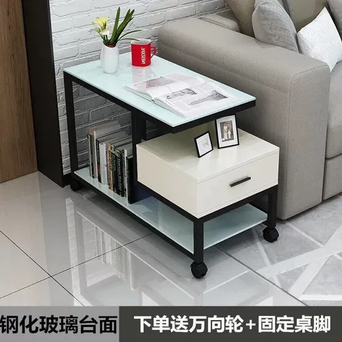 Простой диван боковой шкаф гостиной гостиная мобильная маленькая кофейный столик боковой угол шкаф легкий роскошный уголок несколько столов из закаленного стекла