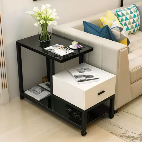 Простой диван боковой шкаф гостиной гостиная мобильная маленькая кофейный столик боковой угол шкаф легкий роскошный уголок несколько столов из закаленного стекла
