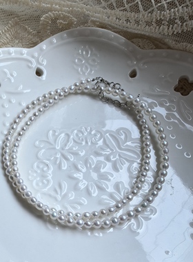 极强光天然淡水3-4mm迷你baby珍珠锁骨项链叠戴神器纯银扣可调节