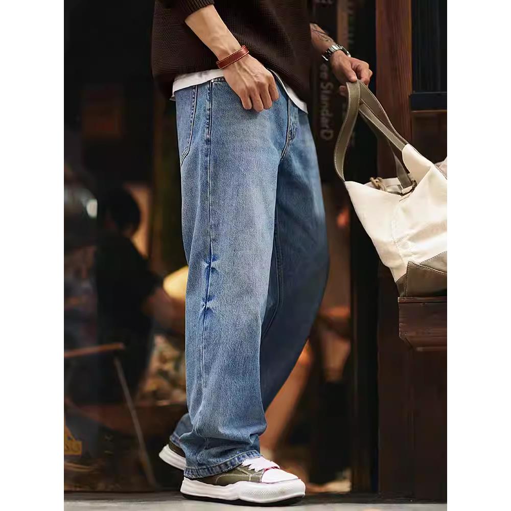 Madness Mdns Wruei春秋潮牌休闲裤2025新款美式痞帅直筒牛仔裤男 - 图0