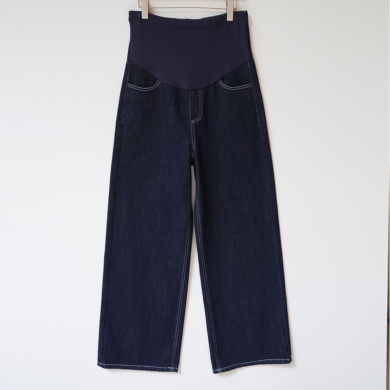 Maternity pants, jeans, autumn and winter outer wear, original color wide-leg pants, winter velvet thickened straight pants, new maternity wear