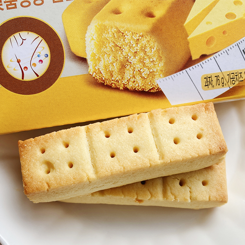 韩国进口海太奶酪味饼干芝士味压缩饼干饱腹代餐棒零食76g - 图1