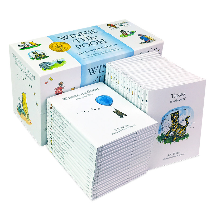 小熊维尼30册精装全集 进口英文原版正版 Winnie the Pooh Complete Collection 30 Books Box Set 盒装亲子阅读晚安故事书 - 图1