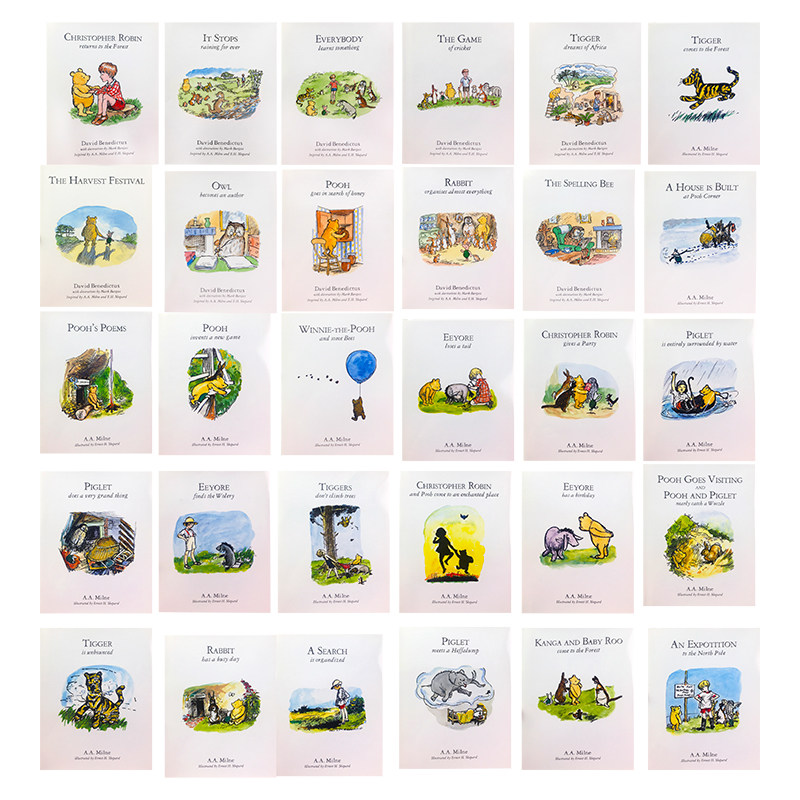 小熊维尼30册精装全集 进口英文原版正版 Winnie the Pooh Complete Collection 30 Books Box Set 盒装亲子阅读晚安故事书 - 图0