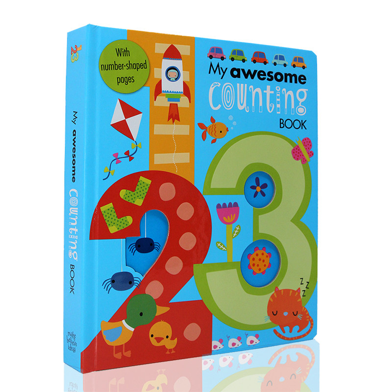 英文原版绘本 我的尖叫字母书数字书动物书 My Awesome Alphabet Book/Counting 1-20/Dinosaur Book 儿童早教启蒙创意异型纸板书