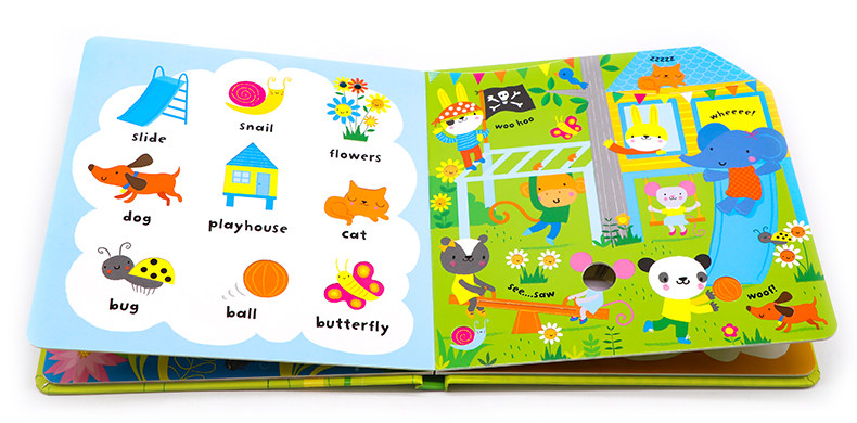 进口英文原版正版 Usborne宝宝的花园词汇 Baby's very first play book Garden words幼儿童单词学习洞洞书触摸书英语启蒙认知