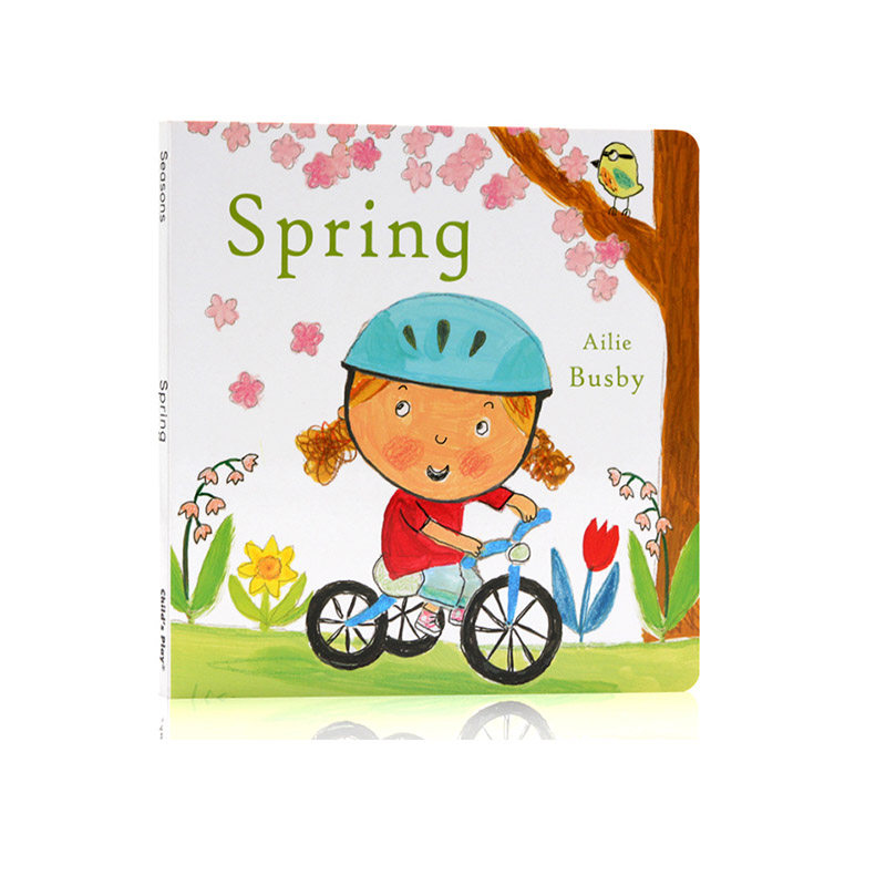 进口英文原版正版春天Spring英文原版绘本儿童启蒙纸板图画故事书感知四季 Child's Play出版亲子互动_虎窝淘