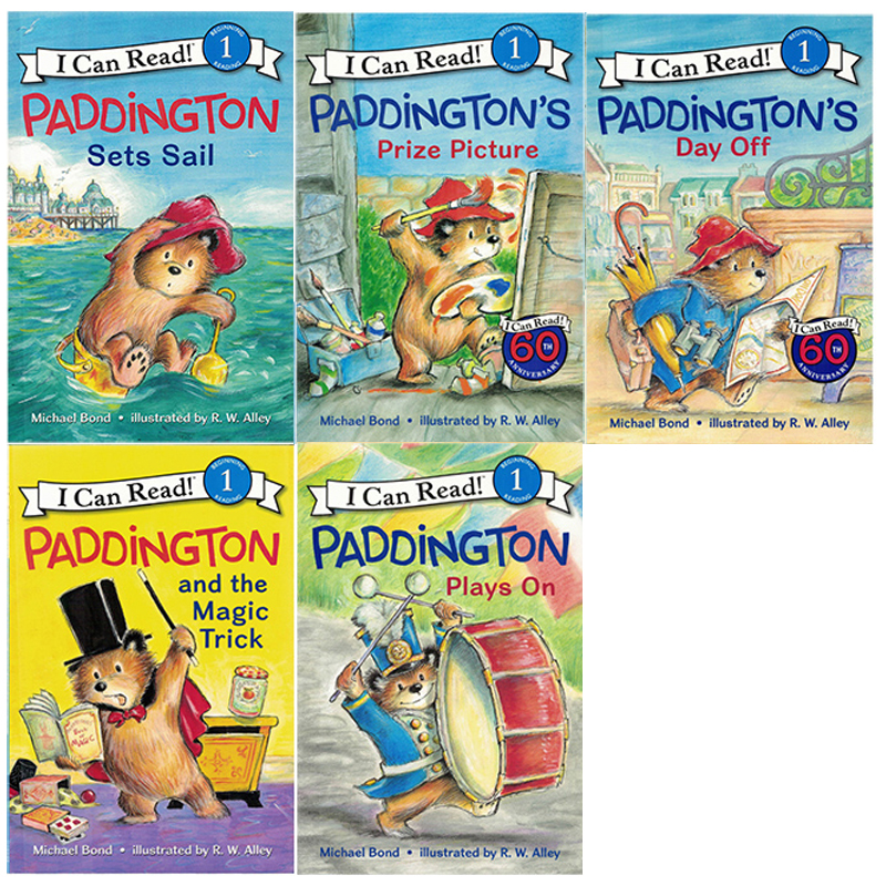 帕丁顿熊5本盒装 英文原版进口平装  I Can Read Level 1 Paddington Bear 分级阅读di一阶段 习惯养成 锻炼思维 儿童英语启蒙 - 图1
