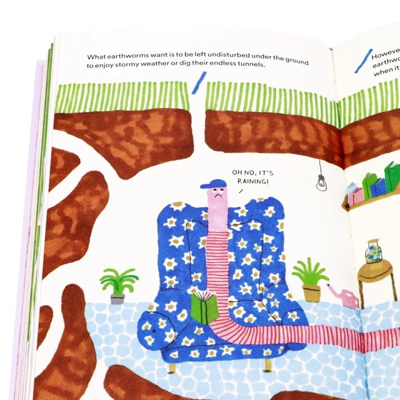 预售 可怜虫蚯蚓的生活 英文原版 The Unfortunate Life of Worms 儿童科普故事 暖心治愈绘本 艺术启蒙 意大利插画师 Noemi Vola - 图2