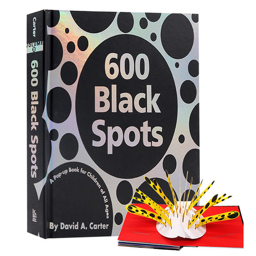 进口原版正版英文 600 Black Spots pop-up 名家 David A. Carter 艺术立体书 六百个黑点 儿童艺术启蒙开发学习 图画书亲子互动 - 图0