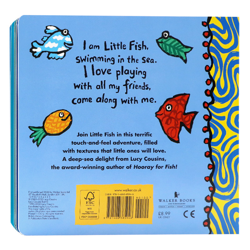 小鱼和朋友 触摸和感觉 英文原版绘本 Little Fish and Friends: Touch and Feel 触摸书 英语启蒙认知图画书亲子共读Lucy Cousins