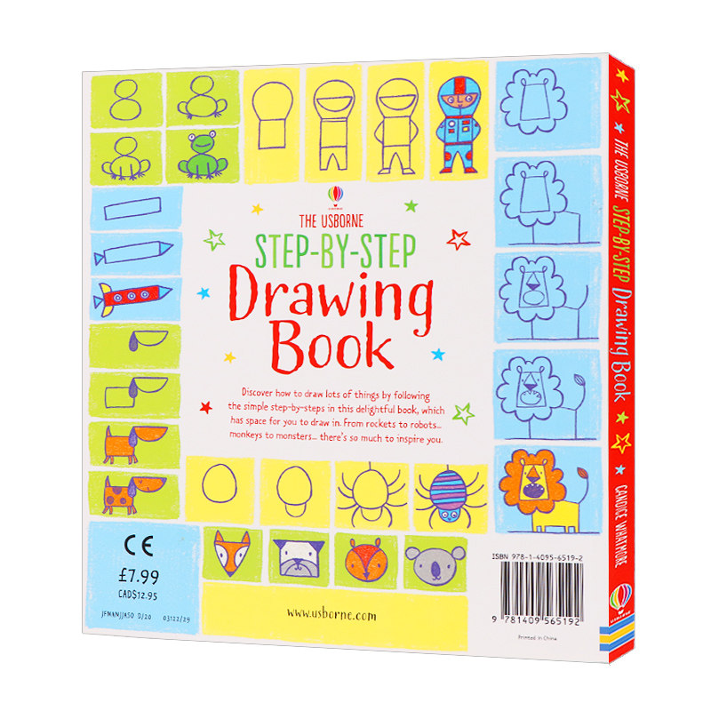 Usborne 一步一步画 Step-by-Step Drawing book 分步绘图册简笔画 英文原版尤斯伯恩出版 幼儿绘画艺术启蒙 亲子共读早教书