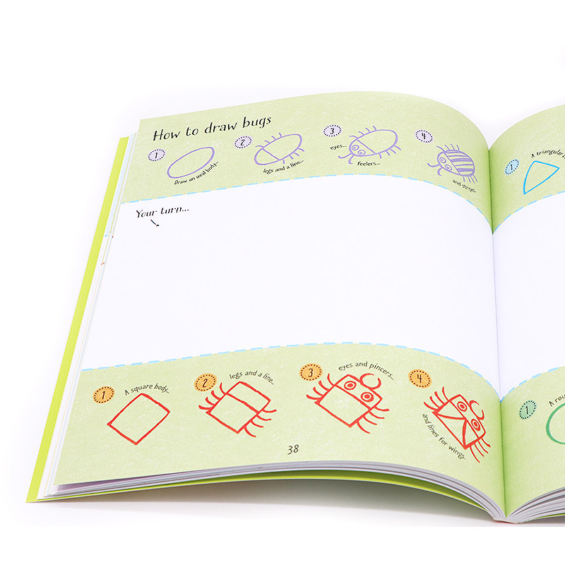 Usborne 一步一步画 Step-by-Step Drawing book 分步绘图册简笔画 英文原版尤斯伯恩出版 幼儿绘画艺术启蒙 亲子共读早教书