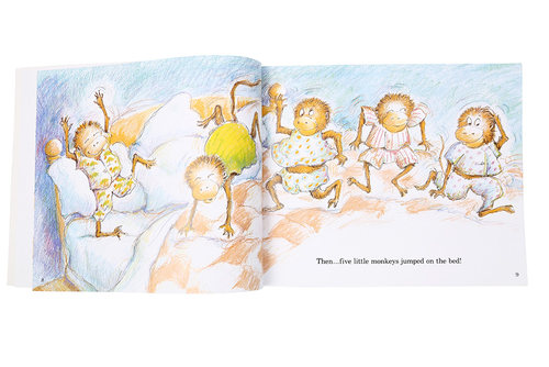 fivelittlemonkeys 五只小猴子在床上蹦蹦跳平装 英文原版绘本 Five Little Monkeys Jumping on the Bed 廖彩杏书单英文绘本 - 图2