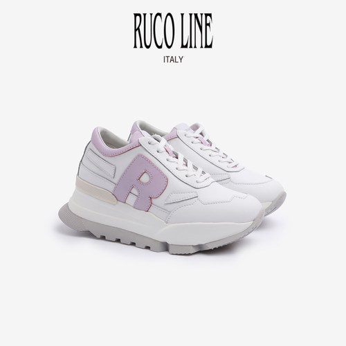 【品牌经典款】Ruco Line如卡莱牛皮小白鞋休闲百搭厚底7cm增高鞋 - 图3