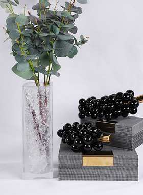 创意轻奢样板间电视柜展柜办公桌天然大理石葡萄摆件家居工艺品