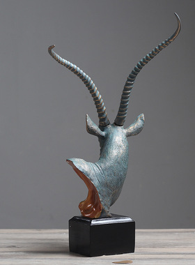 欧式羚羊头摆件创意抽象家居装饰品客厅办公室玄关摆设商务新品