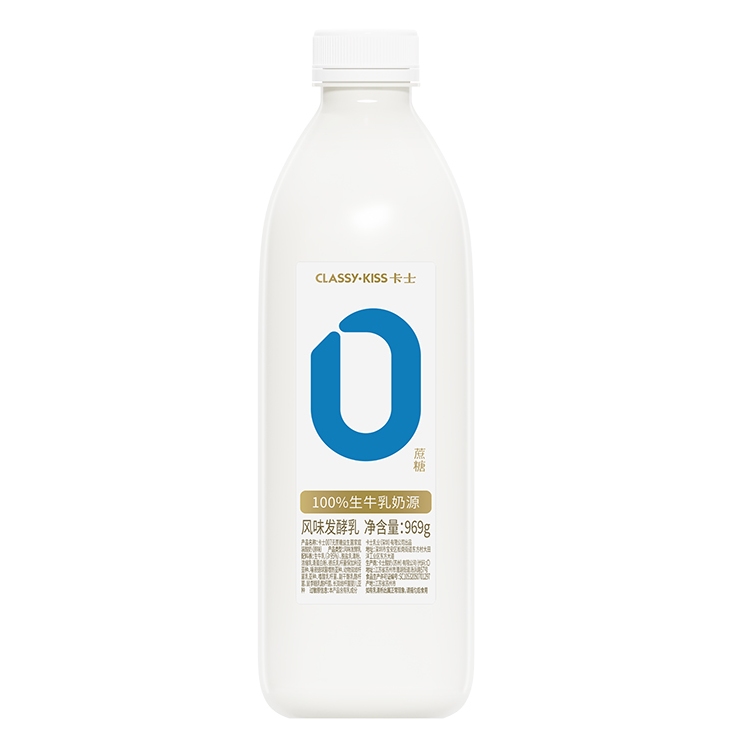 卡士低温酸奶007家庭装无蔗糖原味969g*2瓶乳酸菌低温早餐酸奶