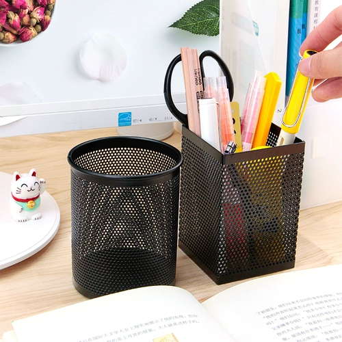Держатель для ручек, вместительная и большая коробка для хранения для школьников, универсальные металлические канцтовары