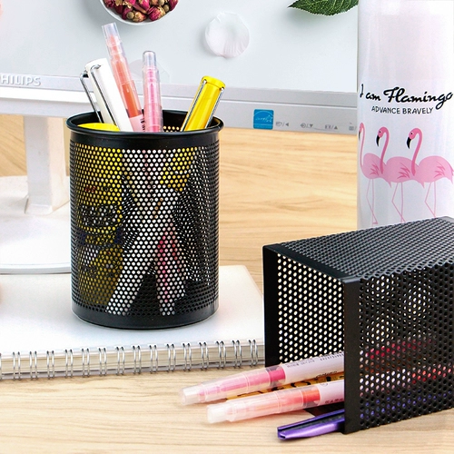 Держатель для ручек, вместительная и большая коробка для хранения для школьников, универсальные металлические канцтовары