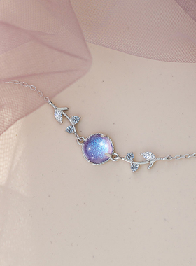 紫水晶925纯银轻奢小众新款项链