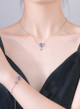 刻字人鱼925银闺蜜女ins小众手链