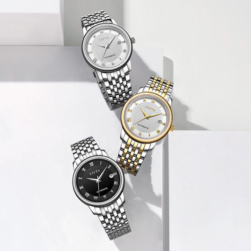 飞亚达男士手表官方正品全自动机械表简约商务气质防水精钢带日历