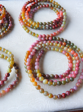 盐源玛瑙仙色马卡龙多圈手链手串福利