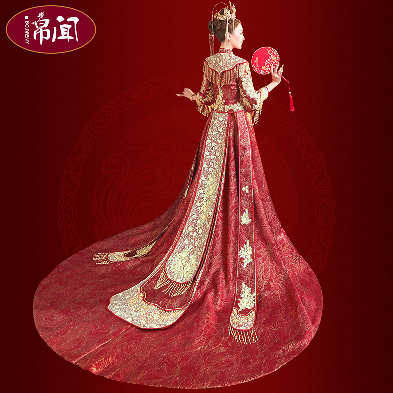 秀禾服新娘2021新款结婚中式婚纱 帛闻旗袍