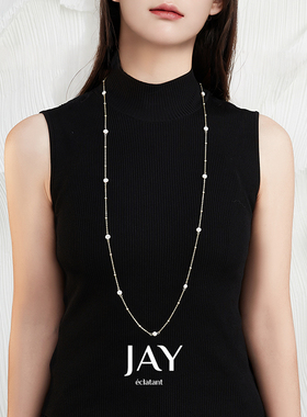 JAY淡水珍珠简约毛衣链女