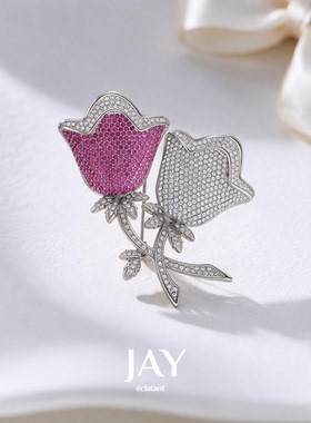 JAY双生花朵胸针高端设计