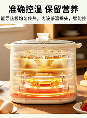 韩国HYUNDAI多功能蒸蛋器家用小型迷你一人自动断电可预约定时蒸