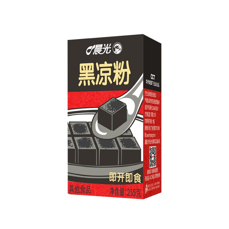 晨光黑凉粉255g*16*2箱7-8月产岭南特产爽口仙草果冻饮料即食凉粉
