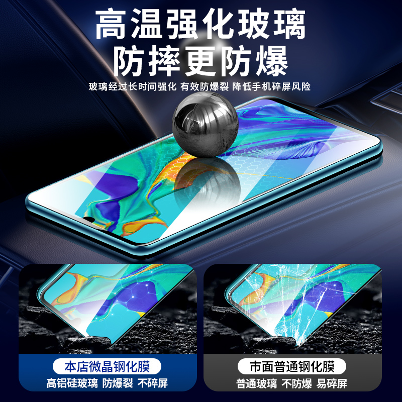 适用华为p30钢化膜p30手机膜防窥全屏覆盖蓝光ele-al00全包边huaweip30防偷窥屏防摔防指纹无尘仓神器秒贴膜 - 图1