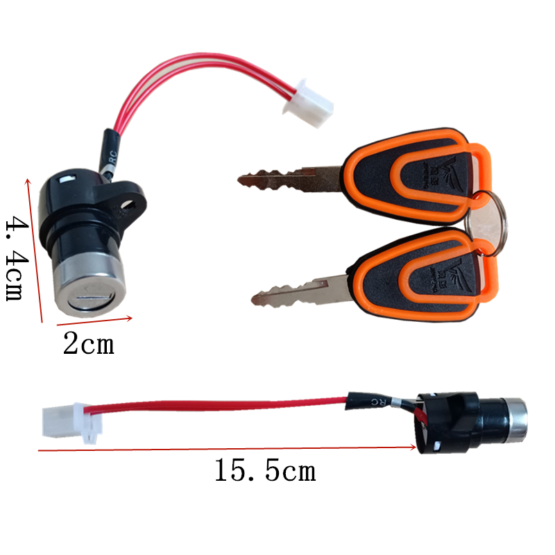 金彭电动三轮车新能源太子头电门锁电锁开关电源钥匙小头两线专用 - 图0