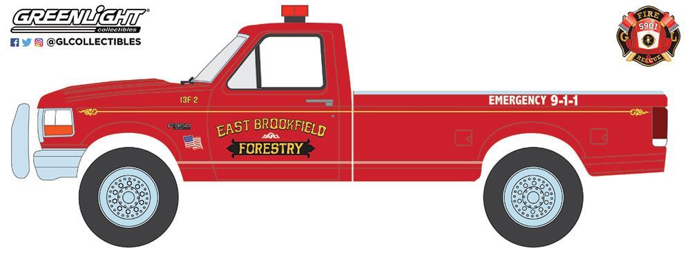 GreenLight 绿光 1:64 1992 Ford F-350 East Brookfield 现货 - 图0