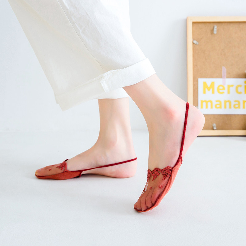 包头丝袜女半截脚掌袜薄款隐形船袜女浅口高跟鞋袜套蕾丝吊带袜子,淘宝优惠券,粉丝福利购,淘宝优惠卷