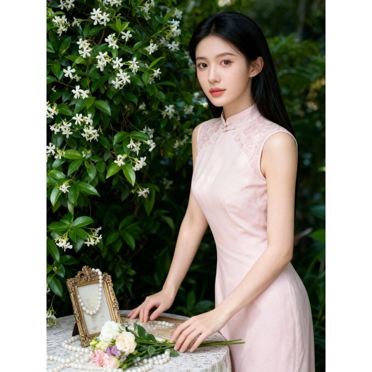 温柔春季女气质复古粉色旗袍改良年轻款少女高级感气质文艺连衣裙,淘宝优惠券,粉丝福利购,淘宝优惠卷