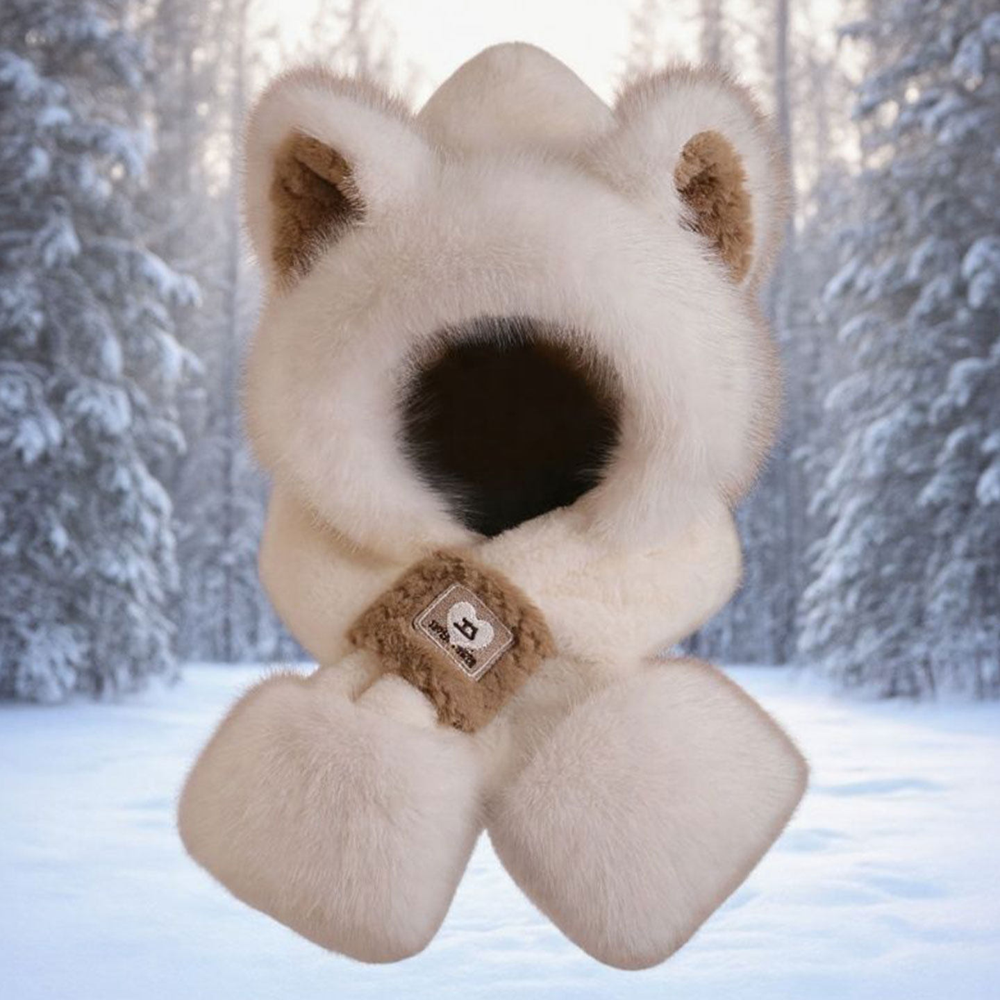 儿童帽子男女童包头帽可爱毛绒狐狸耳朵帽围巾冬季保暖防寒护耳帽,淘宝优惠券,粉丝福利购,淘宝优惠卷