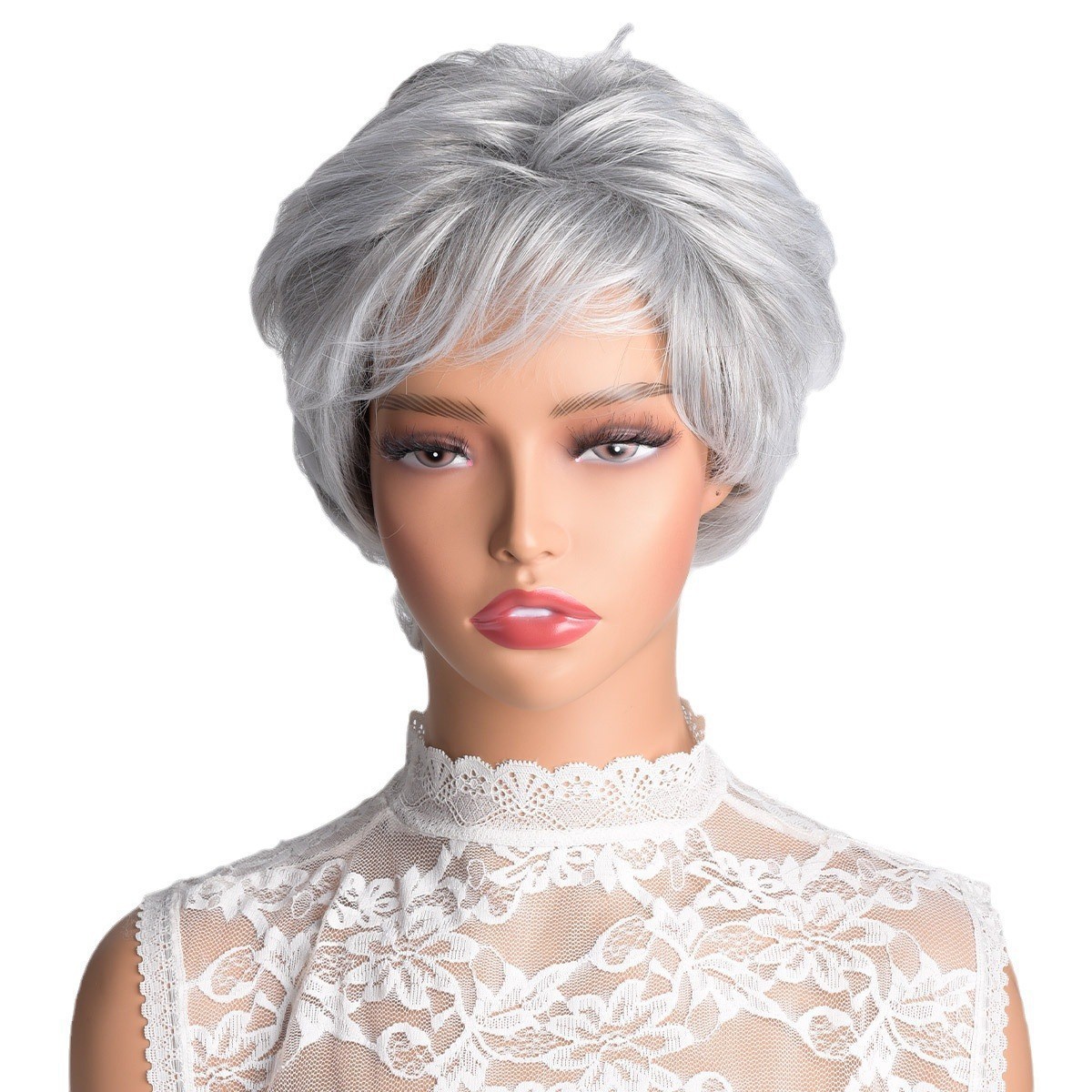 短假发欧美短卷发头套中老年自然蓬松短卷发假发头套现货 - 图2