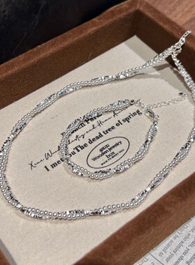 碎银子珍珠手链女款轻奢小众高级感碎银几两项链设计手饰首饰批发