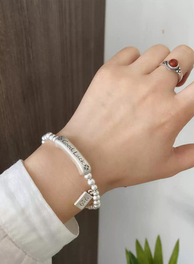 手串新款小红书同款好运手链女GoodLuck心想事成百搭手饰首饰批发