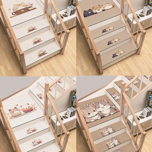 卡通楼梯垫踏步垫自粘防滑静音家用可擦洗室内别墅台阶地毯可定制 - 图3