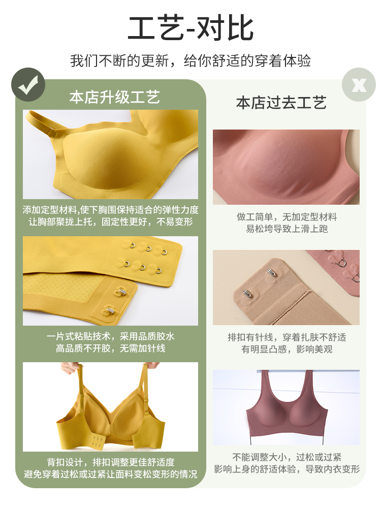 班诗诺无痕乳胶内衣女无钢圈聚拢抹胸收副乳防下垂运动美背文胸罩