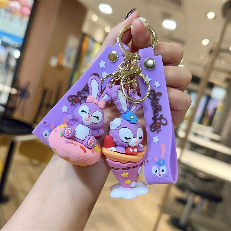 跨境卡通星戴露兔子钥匙扣链可爱包包挂件公仔创意汽车网红钥匙扣,淘宝优惠券,粉丝福利购,淘宝优惠卷