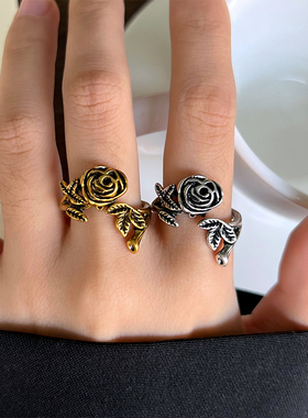 925银山茶花开口戒指不掉色