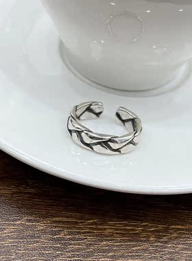 戒指男潮个性ins嘻哈复古单身戒食指开口可调节男士指环个性戒子