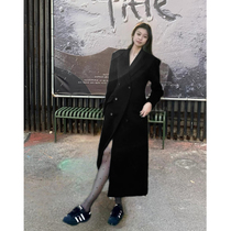 Black positive shoulder high level sensuer Coat Woman Autumn Winter Gross Fur Coat 2023 New Small Subthickening Long