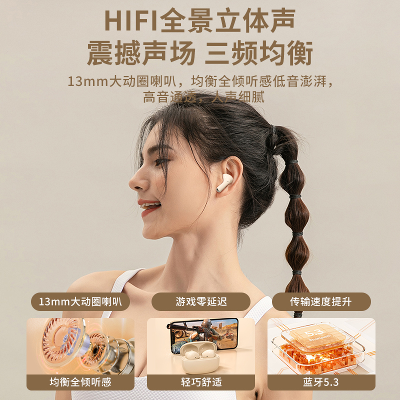 蓝牙耳机2024新款原装正品真无线超长续航运动入耳式降噪男女生
